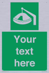 Custom sign Safe condition Davit-launched liferaft